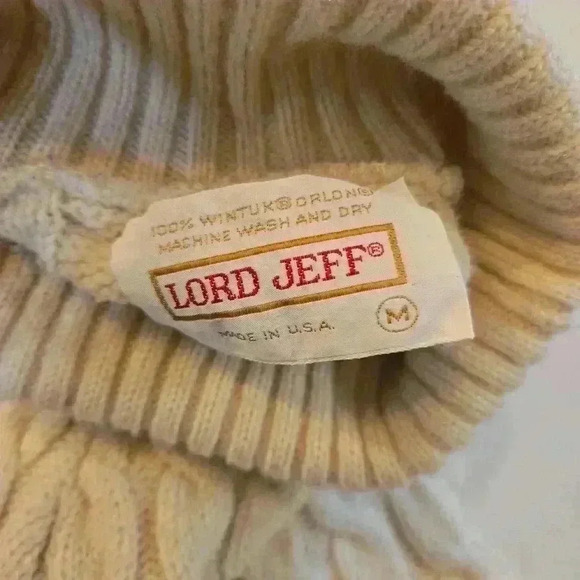 VTG Lord Jeff Womens Made in the USA Knit Sweater Cream Size Medium - Picture 5 of 8